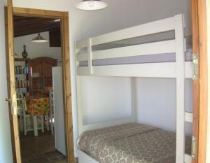 卡斯泰利纳马里蒂马Wohnung Grecale In Castellina Marittima的一间带双层床的卧室和一间卧室后门 更多22张照片