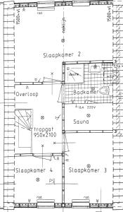 a floor plan of a house at Gemütliches Haus Mit Komplett Umzäuntem Garten in Wemeldinge