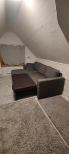 un salon avec un canapé et un tapis dans l'établissement Lily Apartment, à Tromsø