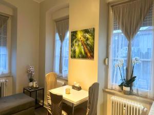 PellingenApartment in Pellingen near Trier & Nature Park的带桌椅和窗户的客厅