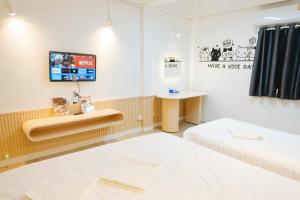 Postel nebo postele na pokoji v ubytování Amphawahorsefarm