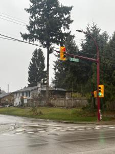 三角洲Delta Guest House的街道拐角处的交通灯