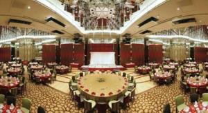 a banquet hall with tables and chairs in a room at Grand Lisboa Macau in Macau +148 photos