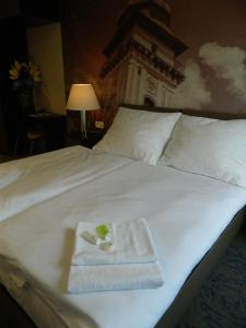 A bed or beds in a room at Hotel Bílý Páv