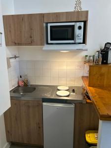 Kuchyň nebo kuchyňský kout v ubytování Studio dans l'ancien Palace du Mont-Dore + 7 fotografií