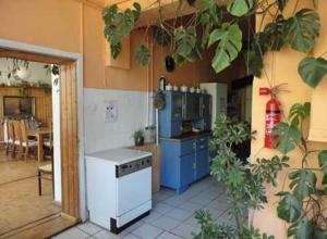 een keuken met een aanrecht en een fornuis in de kamer bij Haus Friedland in Pirna +10 foto's