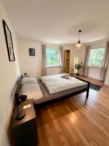 Postel nebo postele na pokoji v ubytování Ferien im Schwarzwald Ferienwohnung Freiamt