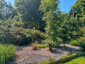 Un jardín con plantas y una valla. en The Heron, en Ardentinny