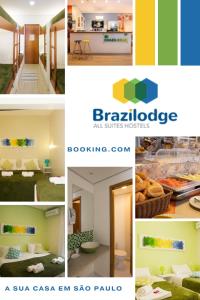 a collage of pictures of a bedroom and a living room at Brazilodge All Suites Hostel in Sao Paulo