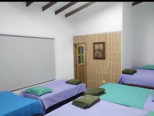 una habitación con dos camas en una habitación en El Roble, en San Carlos