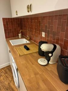 a bathroom with a sink and a toilet in it at Appartement chic & cosy - 6 couchages Angers in Angers