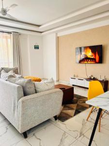 Χώρος καθιστικού στο Coastal Bliss Retreat