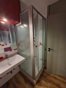 a bathroom with a shower and a sink at Lys Apartment in Gressoney-la-Trinité +23 photos