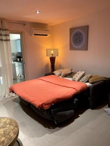 Postel nebo postele na pokoji v ubytování Appart Flamboyant 1006