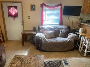 a living room with a couch and a chair at Rainbow Springs Private 4 acre Country Retreat in Ocala