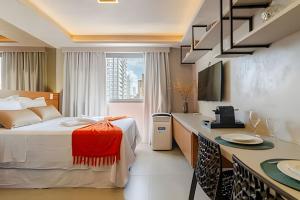 Postel nebo postele na pokoji v ubytování DFARIA905 - Ap Luxo c vaga Prox Ibirapuera Metrô e Hospitais