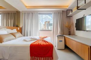 Postel nebo postele na pokoji v ubytování DFARIA905 - Ap Luxo c vaga Prox Ibirapuera Metrô e Hospitais