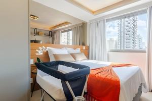 Postel nebo postele na pokoji v ubytování DFARIA905 - Ap Luxo c vaga Prox Ibirapuera Metrô e Hospitais