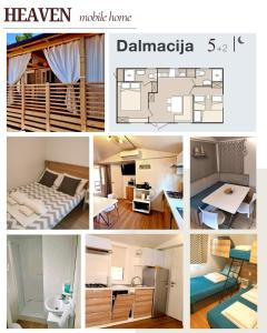 un collage de différentes images d'une pièce dans l'établissement Mobile Home Heaven Biograd, à Biograd na Moru 57 autres photos