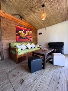 Χώρος καθιστικού στο Cabaña jujoak