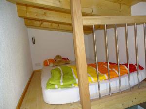 Ein Etagenbett oder Etagenbetten in einem Zimmer der Unterkunft Ferienwohnung am Weinberg