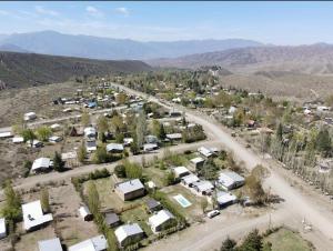 an aerial view of a small village in the mountains at Cabañas Pie del Plata in Mendoza