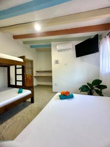 Postel nebo postele na pokoji v ubytování Hotel Bosque Blue + 15 fotografií