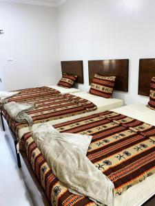 a group of three beds in a room at nubian yellow desert in Aswan +17 photos