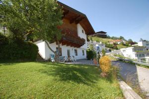 a house on a hill with a green lawn at Apartment FUCHSLEHEN with terrace and mountain view by All in One Apartments in Zell am See