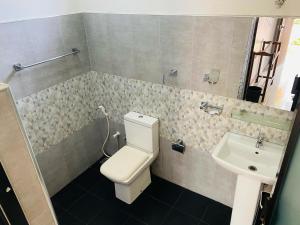 un baño con inodoro y lavabo en The Paramount Lodge, en Polonnaruwa 43 fotos más