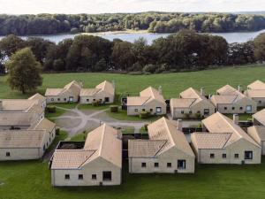 an aerial view of a large estate with houses at Middelfart Home- nearby free waterpark access in Middelfart