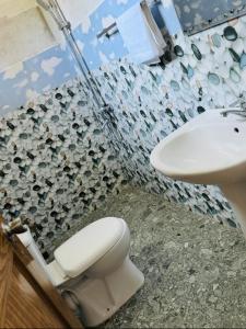 a bathroom with a toilet and a sink at Villa Nevya in Weligama +38 photos
