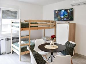 Postel nebo postele na pokoji v ubytování Two Studios in Central Sesvete