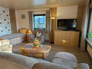 TV a/nebo společenská místnost v ubytování Müller's Ferienwohnungen