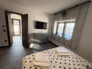 Ένα ή περισσότερα κρεβάτια σε δωμάτιο στο Râului 43