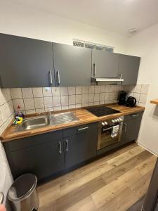 Kuchyň nebo kuchyňský kout v ubytování Ferienwohnung am Liebesgrund + 2 fotografie