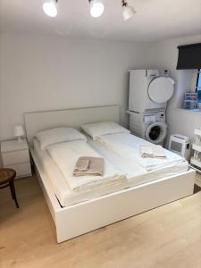 Ένα ή περισσότερα κρεβάτια σε δωμάτιο στο Vogelsang Apartments