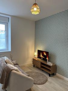 TV a/nebo společenská místnost v ubytování Le Secret Sauge - Calm & Charming - Centre ville