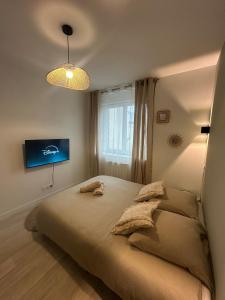 Postel nebo postele na pokoji v ubytování Le Secret Sauge - Calm & Charming - Centre ville