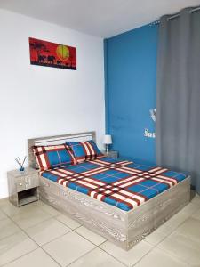 Ένα ή περισσότερα κρεβάτια σε δωμάτιο στο Bio Apartment Sea View Quiet and Cozy