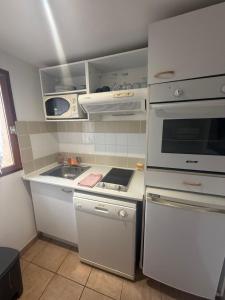 Kuchyň nebo kuchyňský kout v ubytování Mini-villa en pierre avec vue nature