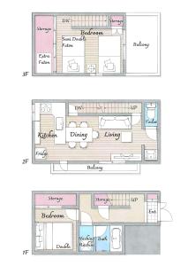 Půdorys ubytování Sui HOUSE 北赤羽