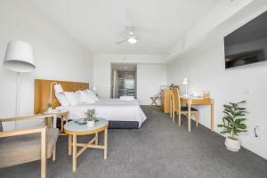 Ένα ή περισσότερα κρεβάτια σε δωμάτιο στο Luxury CBD High Rise Studio