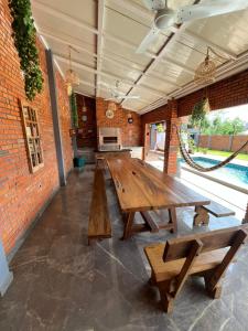 A patio or other outdoor area at Casa Quinta Jurumi de La Mala Junta