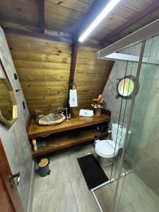 Koupelna v ubytování Chalés Mirante da Serra PB