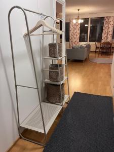 Postel nebo postele na pokoji v ubytování Pieksämäellä saunallinen kaksio rivitalossa