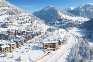 an aerial view of a resort in the snow at Andorra Family Snow Apartment - Happy Rentals in El Tarter +14 photos