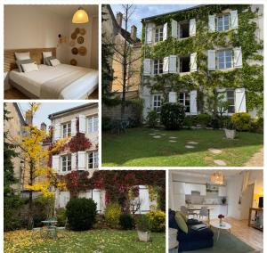 a collage of four pictures of a house at Villa Saint-Georges in Vesoul
