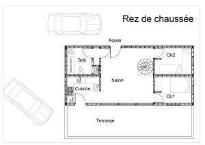 un plan d'étage d'une maison dans l'établissement Maison bois proche de l' A6, à Brianny
