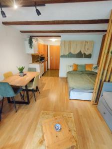 Χώρος καθιστικού στο Studio alpin & central Ovronnaz avec parking +3 φωτογραφίες